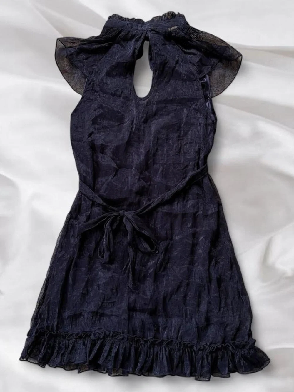 Goth Black Ruffled Mini Dress - Picture 3 of 4